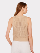 Texture Stitch Halter W/ Front Detail in Latte