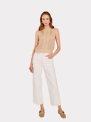 Texture Stitch Halter W/ Front Detail in Latte