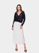 Solid Mesh Cardigan in Navy Blue