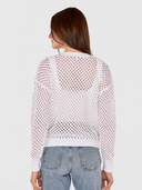 Solid Mesh Cardigan in Bleach White