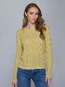 N14251 | Stitchery Patchwork Crew in Flan | Autumn Cashmere