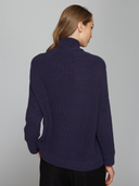 Half Cardigan Stitch Funnel Neck in Wild Plum