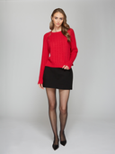 Popcorn Raglan Crew in Scarlet | Autumn Cashmere | N14501