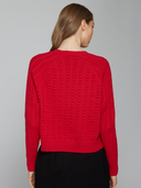 Popcorn Raglan Crew in Scarlet