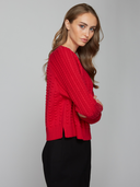 Popcorn Raglan Crew in Scarlet