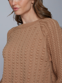 Popcorn Raglan Crew in Camel