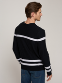 Striped Crew in Navy/Platinum