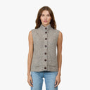 Button Front Mock Neck Vest in Stormy