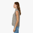 Button Front Mock Neck Vest in Stormy