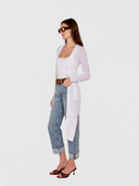 Cotton Rib Maxi Cardigan in Bleach White