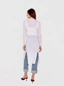 Cotton Rib Maxi Cardigan in Bleach White