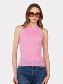 Rib Halter Crew in Hyper Pink