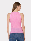 Rib Halter Crew in Hyper Pink