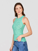 Rib Halter Crew in Mint