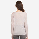 Women’s Distressed Edge Crew in Platinum by Autumn Cashmere. 100% Cotton