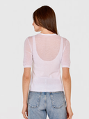 Sheer Tee W/ Shadow Tank Outline in Bleach White