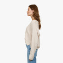 Cropped V-Neck Cardigan W/ Pockets in Sand