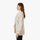 Fringed Shawl Collar Jacket in Sand
