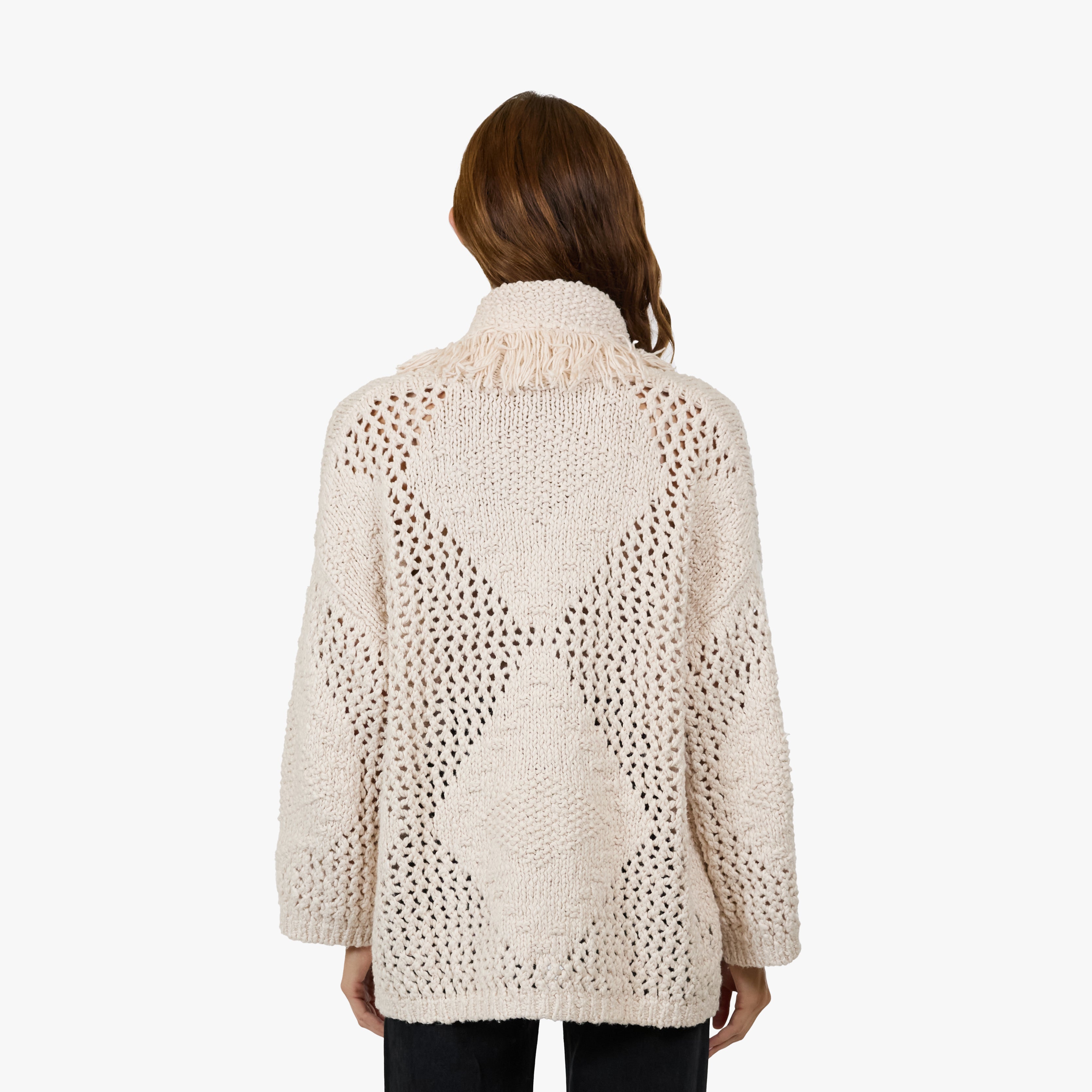 Fringed Shawl Collar Jacket | Autumn Cashmere