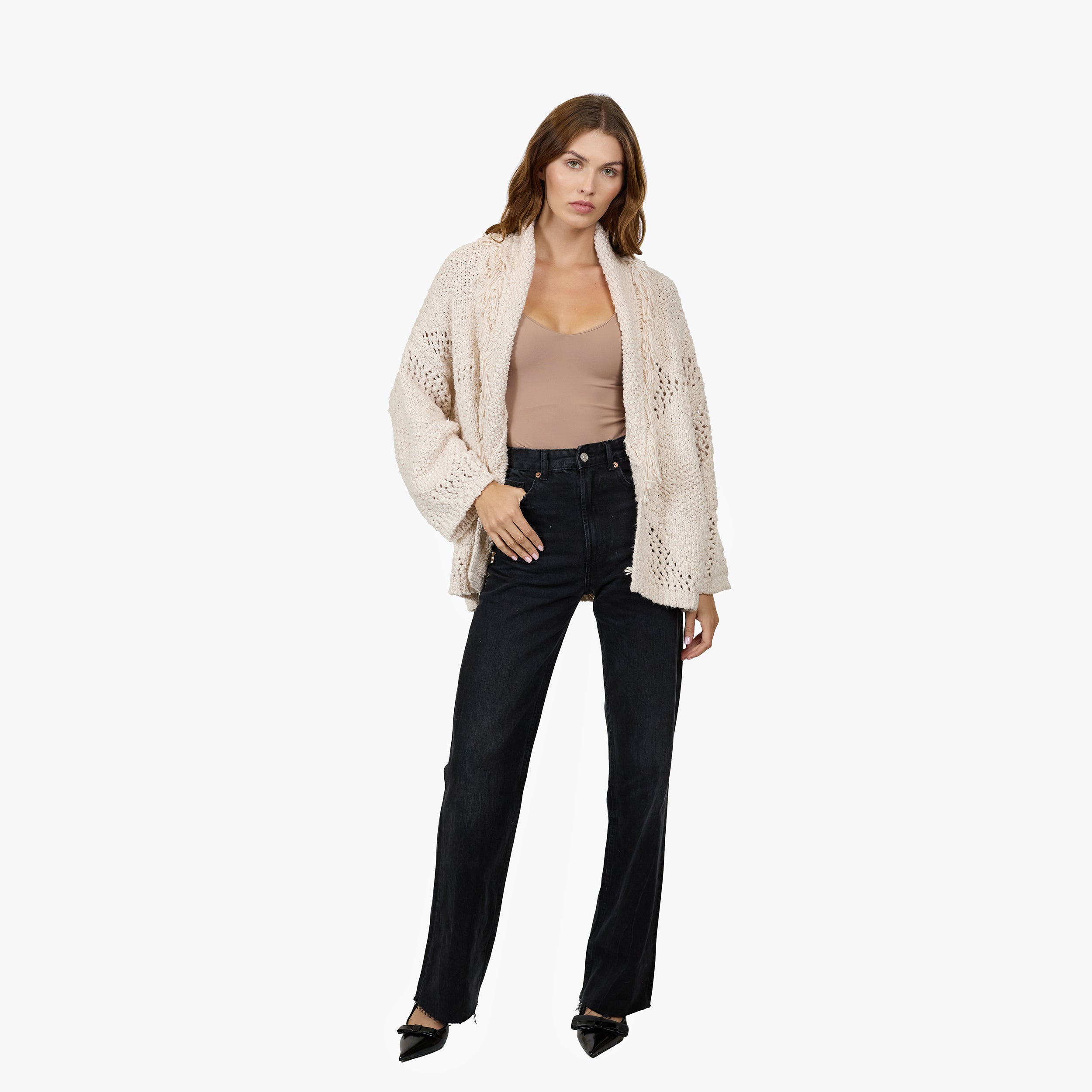 Fringed Shawl Collar Jacket | Autumn Cashmere