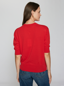 Elbow Sleeve Relaxed Crew in Maraschino