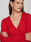 Pointelle Rib Cardigan in Maraschino