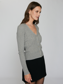 Pointelle Rib Cardigan in Piper