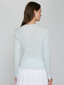 Pointelle Rib Cardigan in Tempest