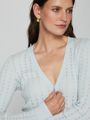 Pointelle Rib Cardigan in Tempest