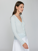 Pointelle Rib Cardigan in Tempest