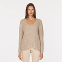 Hi Lo V-Neck in Oatmeal