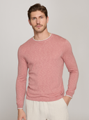 Coverstitch Crew W/ Tipping in Tea Rose/Mist