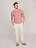 Coverstitch Crew W/ Tipping in Tea Rose/Mist