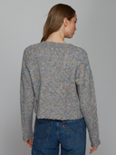 Confetti Cable Boxy Cardigan in Quarry