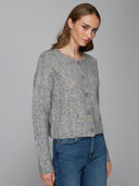 Confetti Cable Boxy Cardigan in Quarry