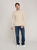 NWE51887 | Men’s Italian Tweed Crew in Oatmeal by Autumn Cashmere