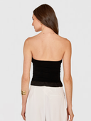 Ruffled "Corset" Tube Top in Black