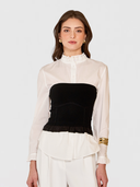 Ruffled "Corset" Tube Top in Black