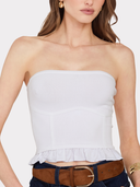Ruffled "Corset" Tube Top in White