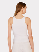 Micro Cabled V-Neck Tank in White