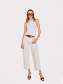 Cut Out Back Halter Tank in White