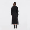 Gathered Skirt W/ Tulle in Black