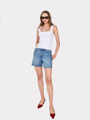 Square Neck Tank in White