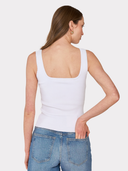 Square Neck Tank in White