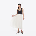 Gathered Skirt w/ Tulle in Sand