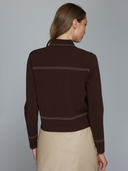 Collared "Denim" Jacket w/ Saddle Stitch Detail