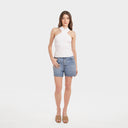 Rib Crisscross Halter in White