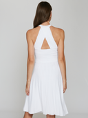 Racerback Halter Dress W/ Scallop Edges in White