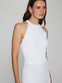 Racerback Halter Dress W/ Scallop Edges in White