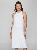 Racerback Halter Dress W/ Scallop Edges in White